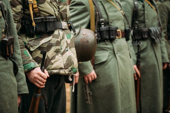 Close Up Of German Military Ammunition Of A German Soldier. Unid Stock Photo by Grigory_bruev