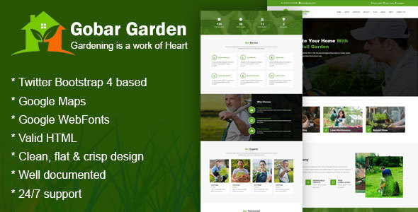 Excellent Gobar Garden - Gardening and Landscaping Responsive HTML5 Template