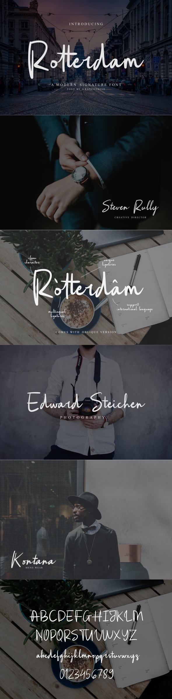 Rotterdam + Oblique Version - Hand-writing Script