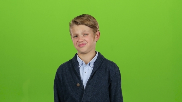 Baby Is Showing the Finger down on Green Screen alt