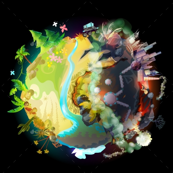 Future of Our Earth, Vector Ecological Concept - Conceptual Vectors