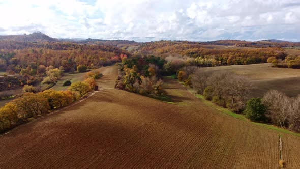 Colorful Tuscany in Italy  the Typical Landscape and Rural Fields From Above alt