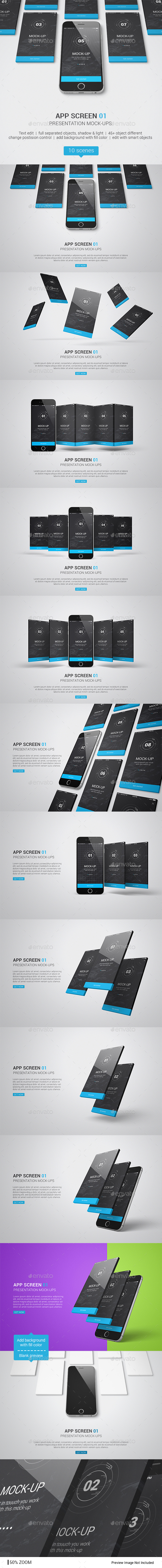 Iphone / UI / App Screen Mockup - Product Mock-Ups Graphics