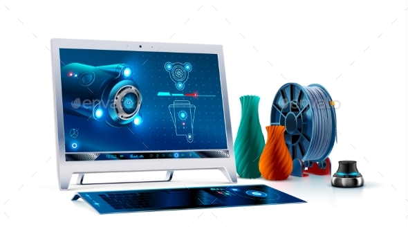 Computer Monitor, Keyboard, 3d Cad Software - Computers Technology