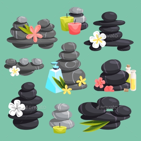 Spa Stones Vector Stack Beauty Hot Procedure - Objects Vectors