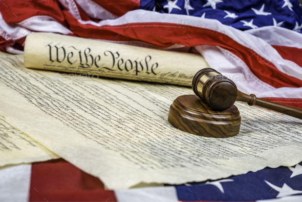 Constitution and Gavel - Stock Photo - Images
