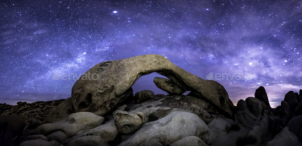 Milky Way in Joshua Tree - Stock Photo - Images