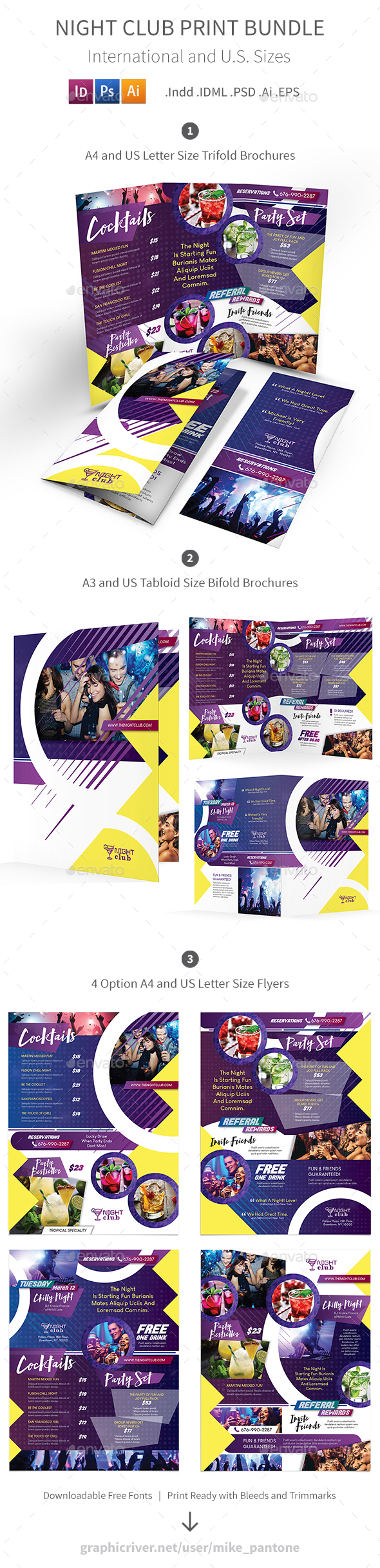 Night Club Print Bundle - Informational Brochures