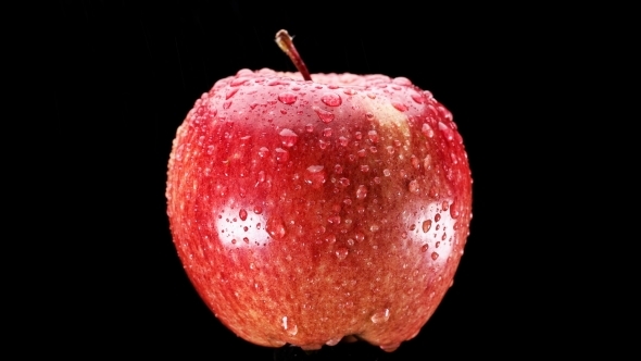 Red, Ripe Apple Watered, alt