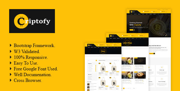 Wondrous Criptofy - Crypto Currency HTML Template.