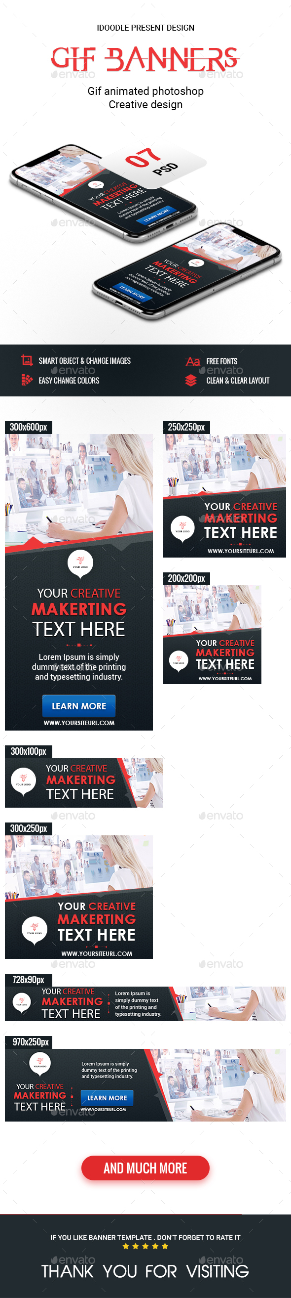 Animated GIF Banner Ads - Multipurpose Banners Ads - Banners & Ads Web Elements