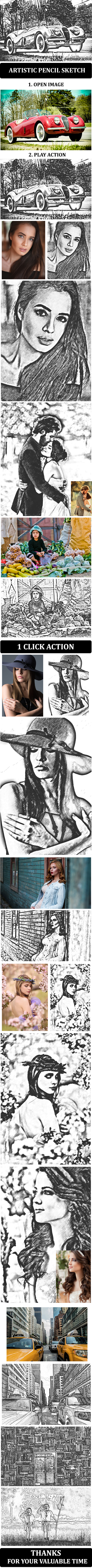 Artistic Pencil Sketch :: Photoshop Action - Photo Effects Actions