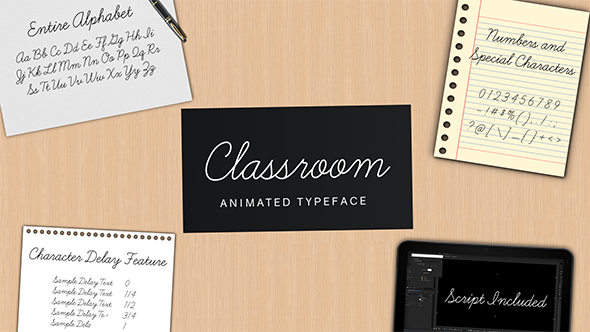 Classroom Animated Font - VideoHive 21542314