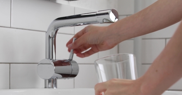 Filling Glass of Mains Water, Drinking Water