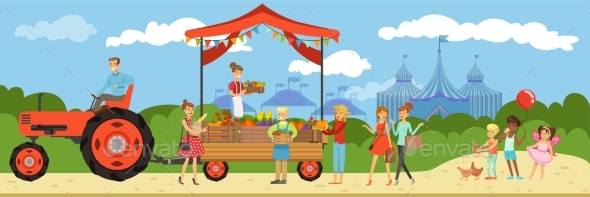 Farmers Market, Woman Standing Behind Counter - Food Objects