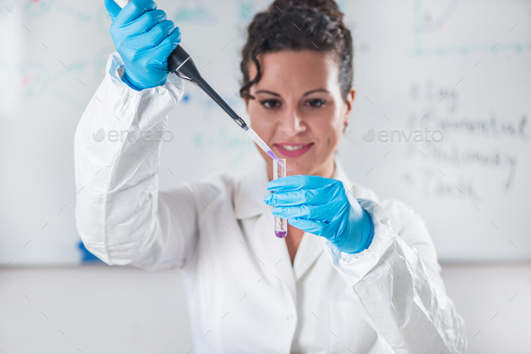 Food safety inspector working in a lab