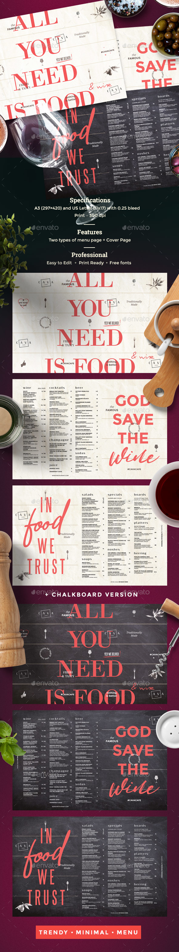 Menu - Food Menus Print Templates