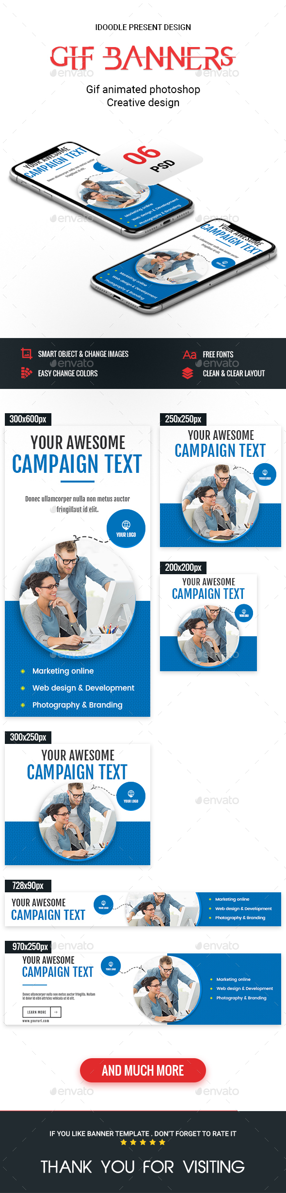 Animated GIF Banner Ads - Multipurpose Banner Ads - Banners & Ads Web Elements