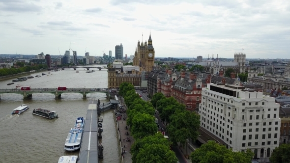 Aerial Panorama of Central London, UK.
