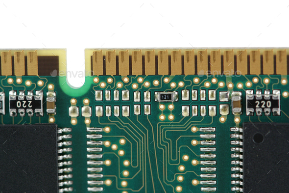 Random access memory chip close up