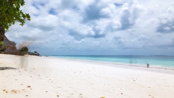 Panoramic  of White Sand Tropical Beach