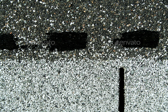 Asphalt roofing starter shingle background - Stock Photo - Images
