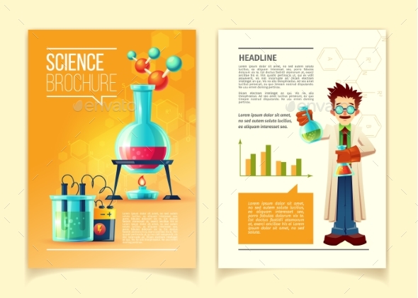 Vector Colorful Template of Science Brochure - Conceptual Vectors