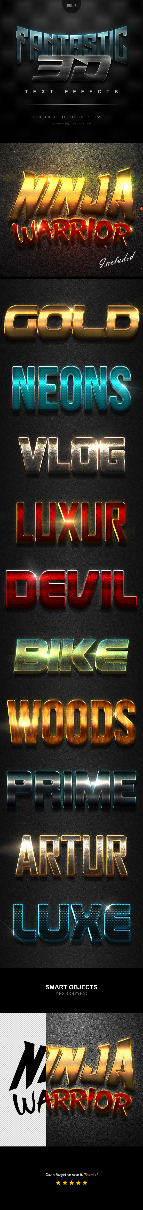 3D Text Effects Vol.8 - Text Effects Styles