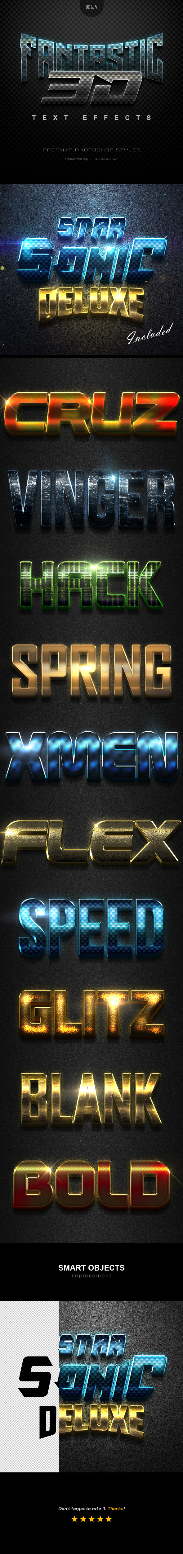 Fantastic 3D Text Effects Vol.4 - Text Effects Styles