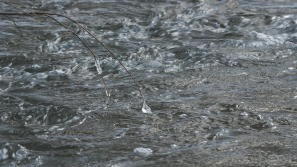 Running Streams of Clean Ice Water. Beautiful Landscape. Tranquil Scene ...