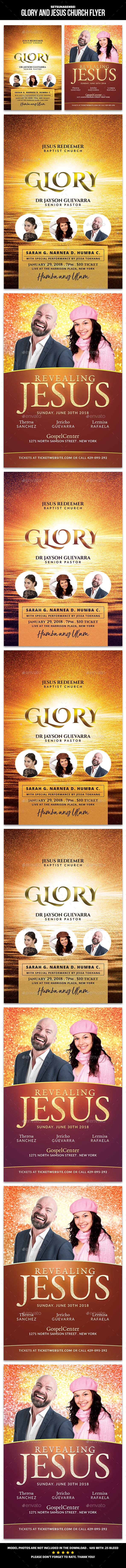 Glory and Jesus Church Flyer - Church Flyers