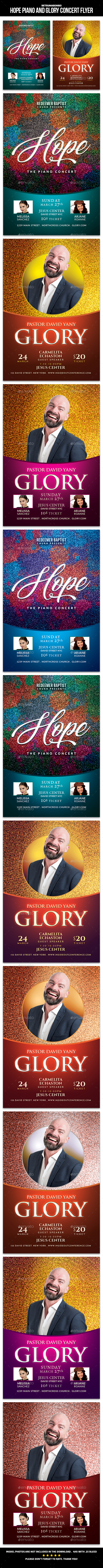 Hope Piano and Glory Concert Flyer - Church Flyers