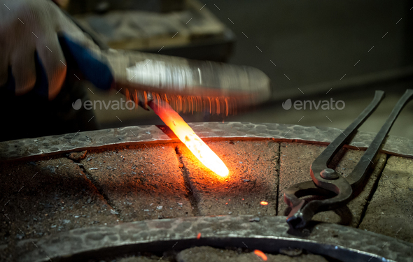 Hot forging steel - Stock Photo - Images