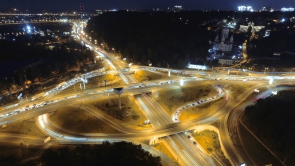 Night City Traffic. Kiev, Ukraine