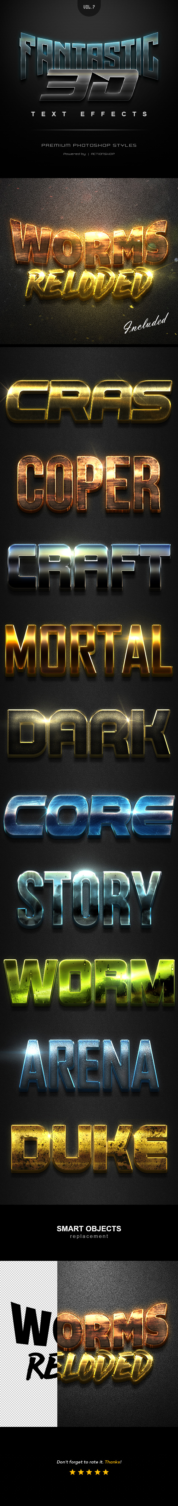 3D Text Effects Vol.7 - Text Effects Styles