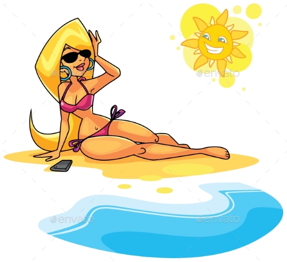 Beach Girl Sitting - Seasons Nature
