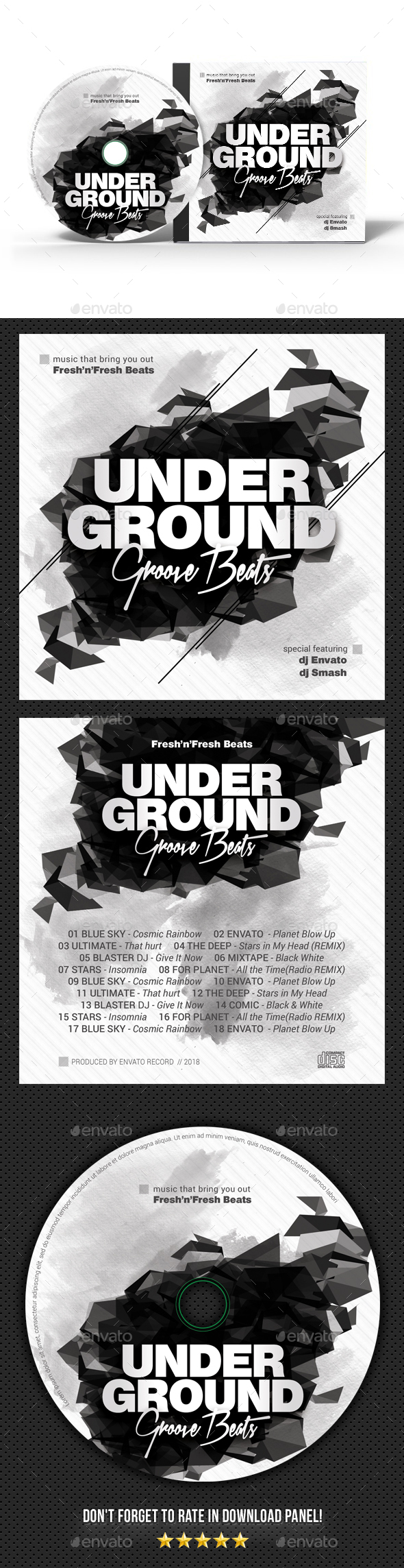 Underground Groove CD Cover - CD & DVD Artwork Print Templates