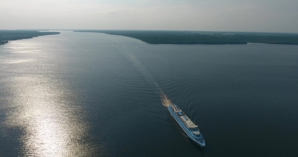 The Ship is Moving Along the River