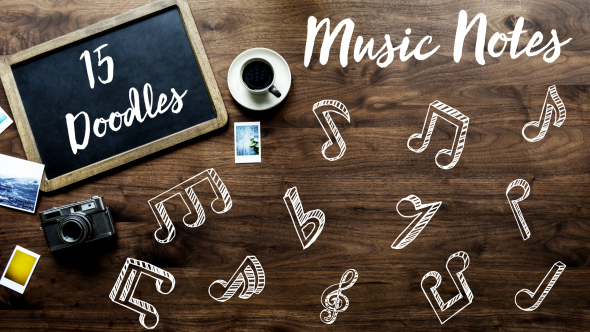 Music Notes Doodles 15 Pack