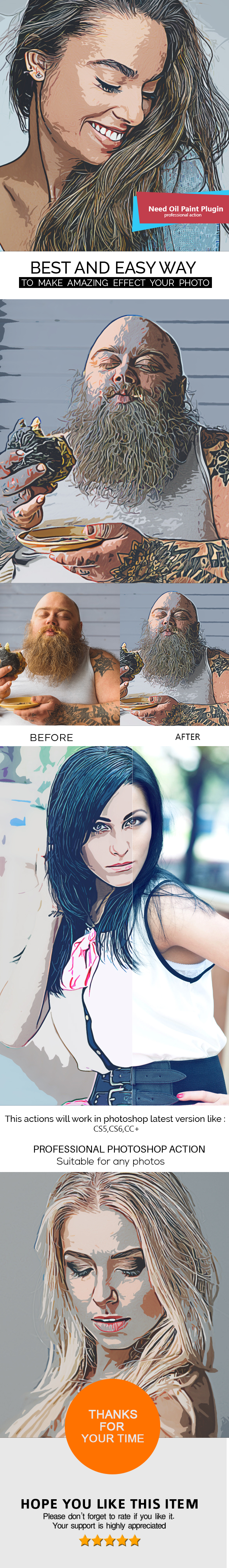 Abstract Cartoon Painting Photoshop Action - Photo Effects Actions
