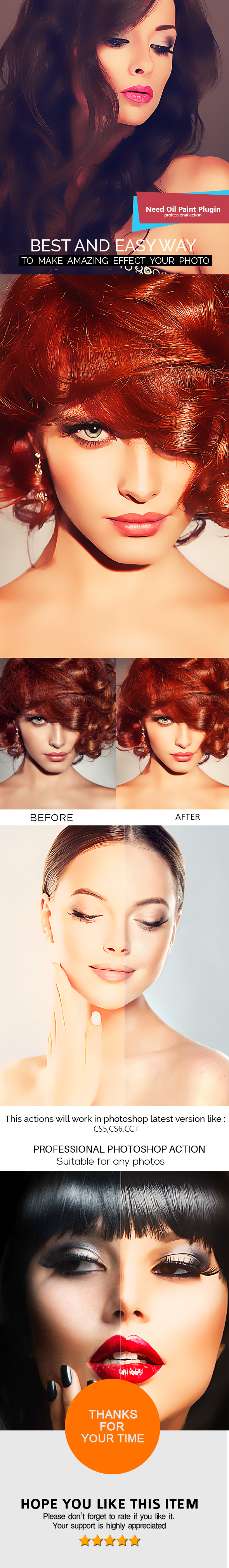Oil Paint Effect - Photoshop Action - Photo Effects Actions