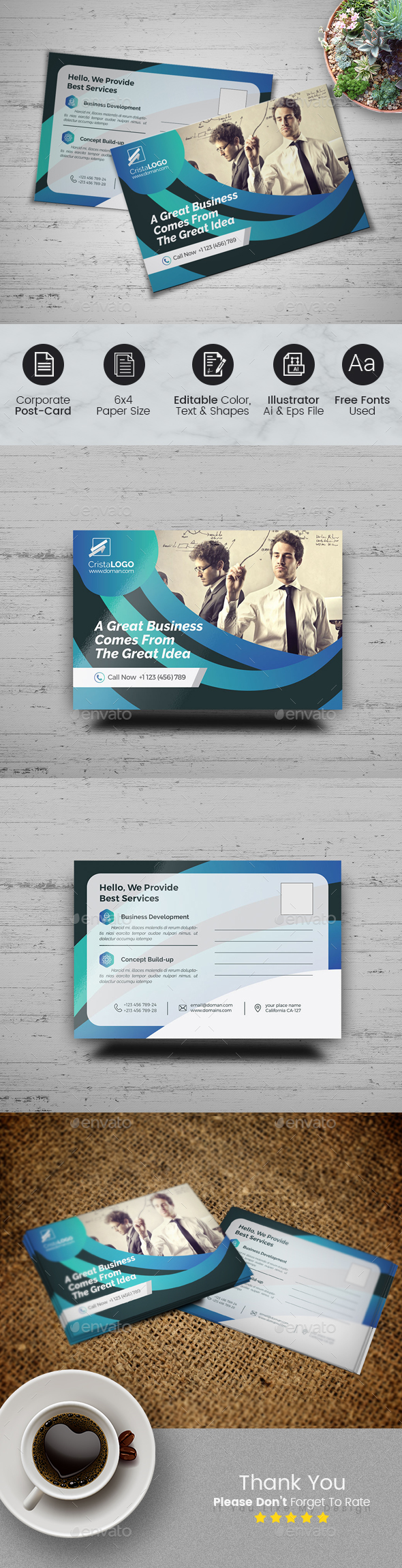 Postcard Template - Cards & Invites Print Templates