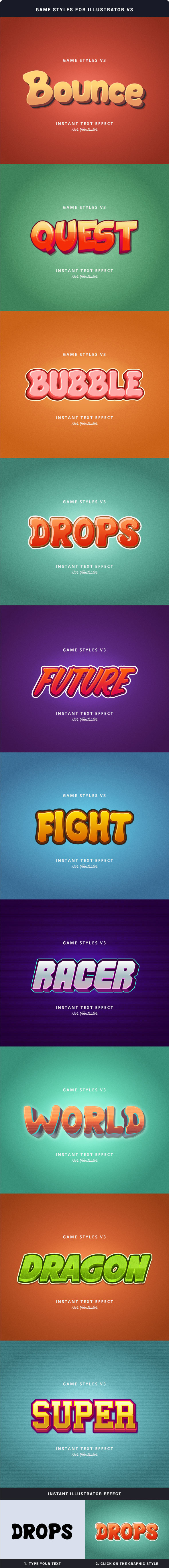 Game Styles for Illustrator V3 - Styles Illustrator