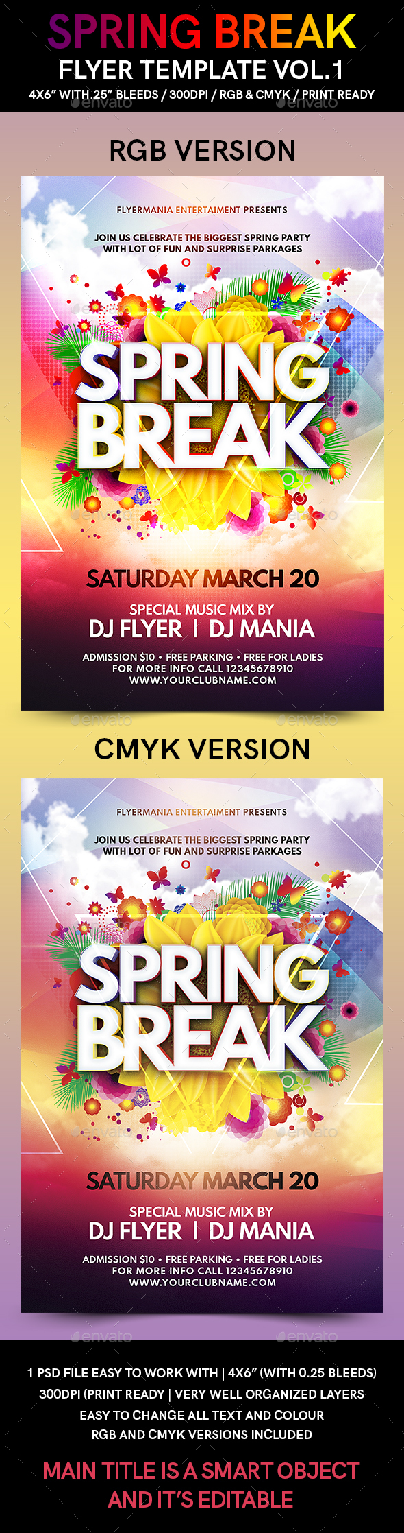 Spring Break Flyer Template Vol.1 - Flyers Print Templates