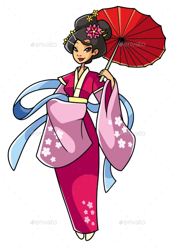 Asian Girl Illustration - People Characters