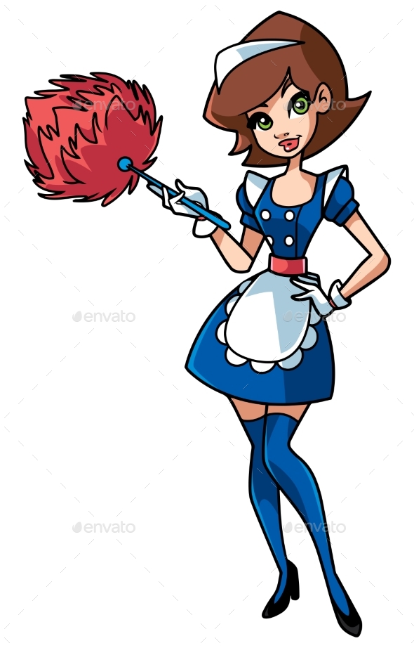 Maid Cartoon Illustration by Malchev | GraphicRiver