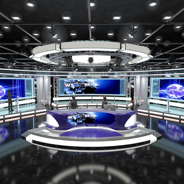 Virtual TV Studio News Set 1 - 3DOcean Item for Sale