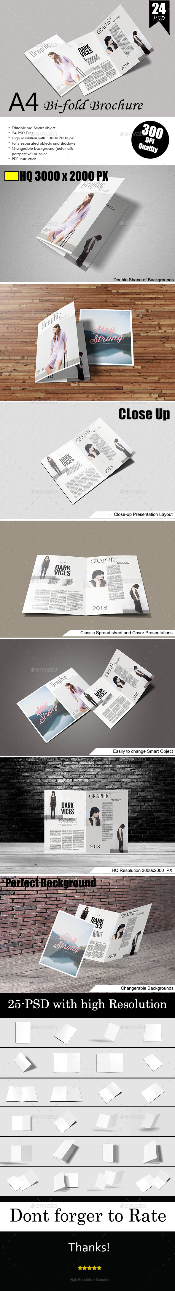 A4 Bifold Brochure Mockup - Brochures Print