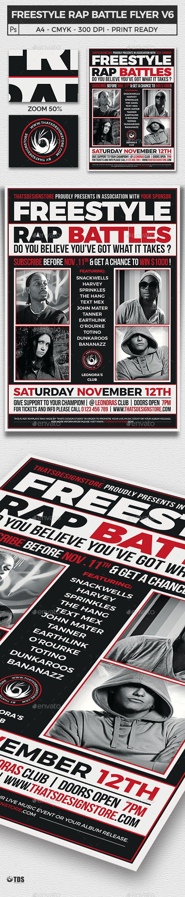 Freestyle Rap Battle Flyer Template V6 By Lou606 Graphicriver