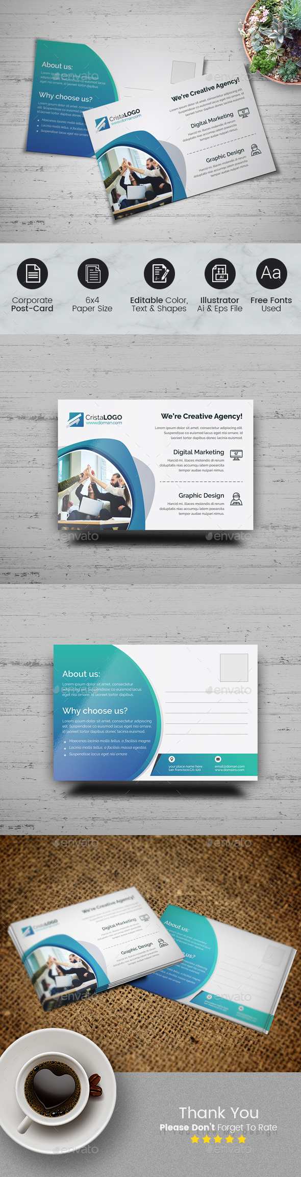 Postcard Template - Cards & Invites Print Templates